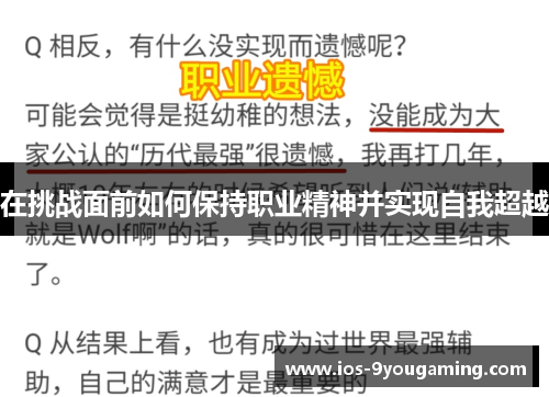 在挑战面前如何保持职业精神并实现自我超越